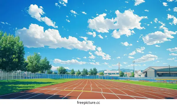 Summer Day Running Track Illustration