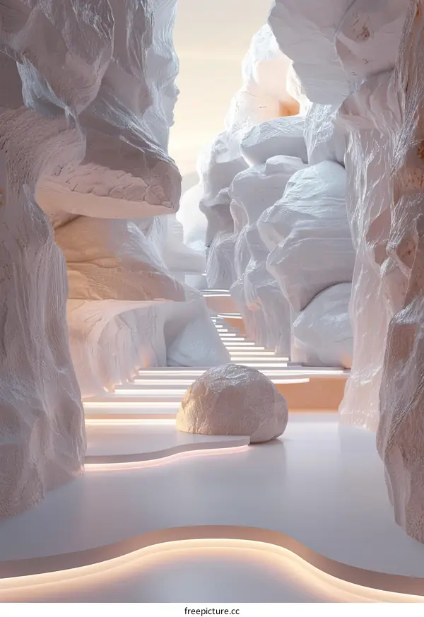 Futuristic Stone Canyon Staircase