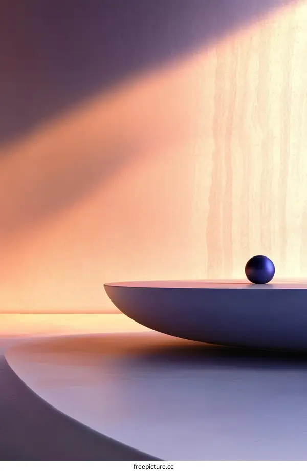 Abstract Modern Interior Design with a Single Orb