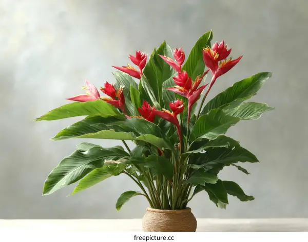 Vibrant Red Flowers in a Potted Plant