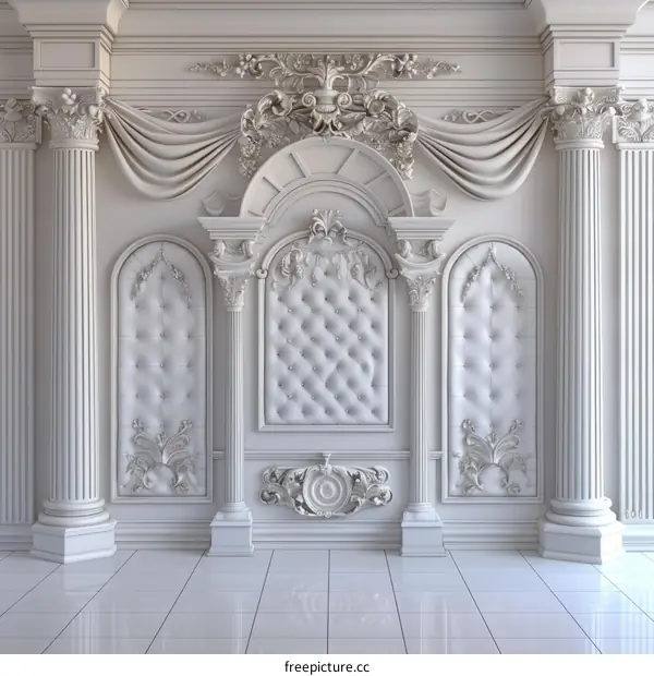 Elegant White Baroque Interior Design