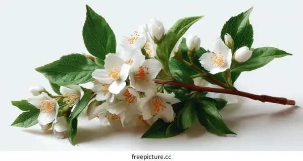 Beautiful Jasmine Blossoms on a Branch