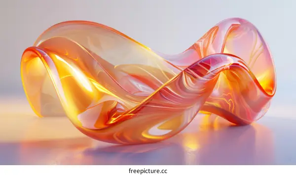 3D rendering of an abstract glass sculpture