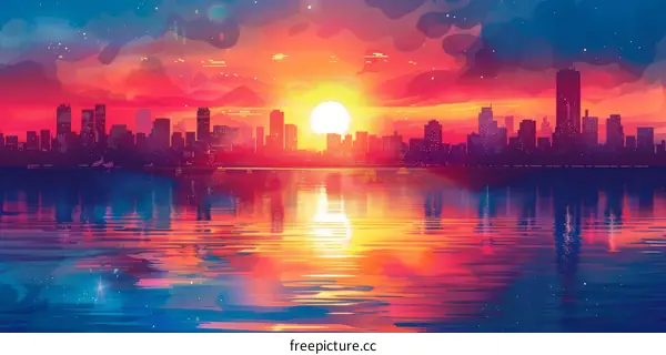 Golden Hour Cityscape Panorama