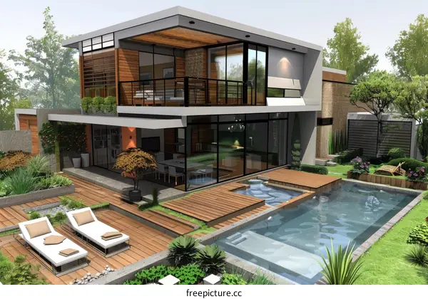 Modern Villa with Terrace and Pool