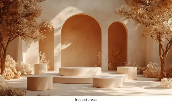 Beige Outdoor Minimalist Product Display