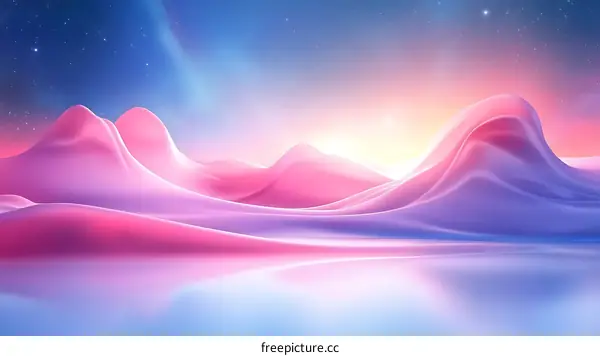 Abstract Colorful Mountainscape Sunrise