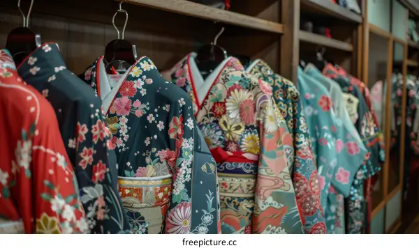 Kimono with floral pattern