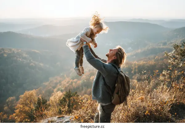 Father and Daughter Enjoying a Scenic Outdoor Adventure
