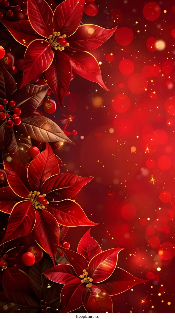 Red poinsettia flowers