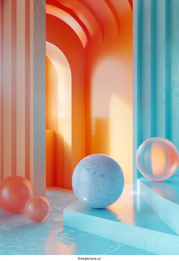 Abstract Colorful Geometric Interior Design