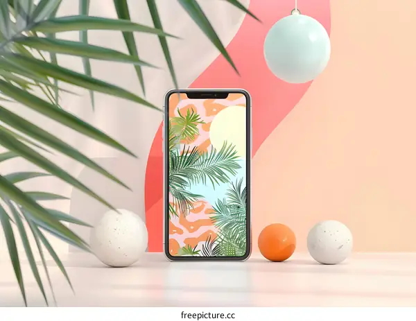 Summer Phone Background Palm Leaves Abstract