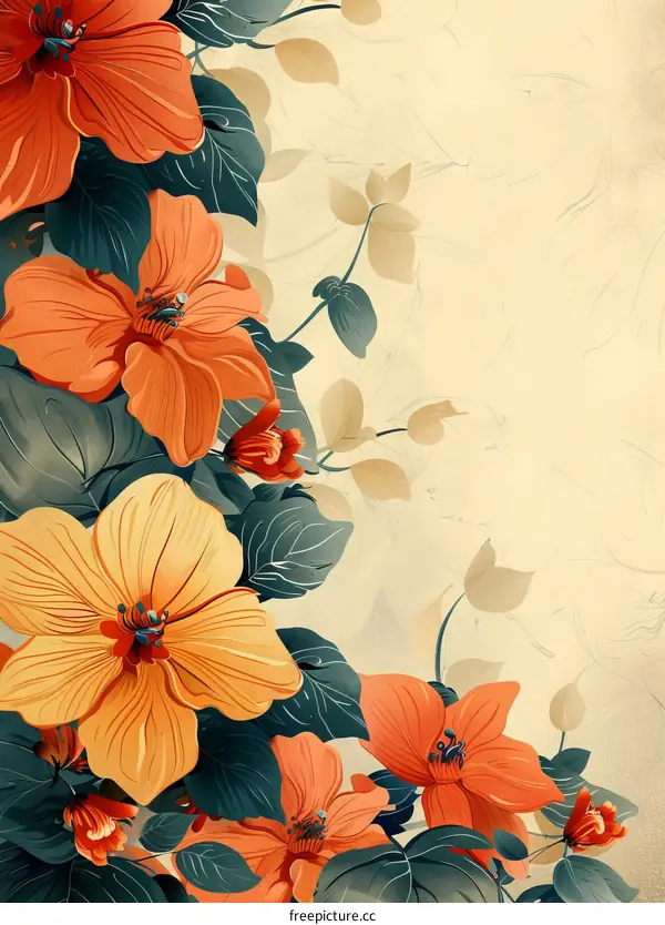 Hand-Painted Tropical Flower Illustrations