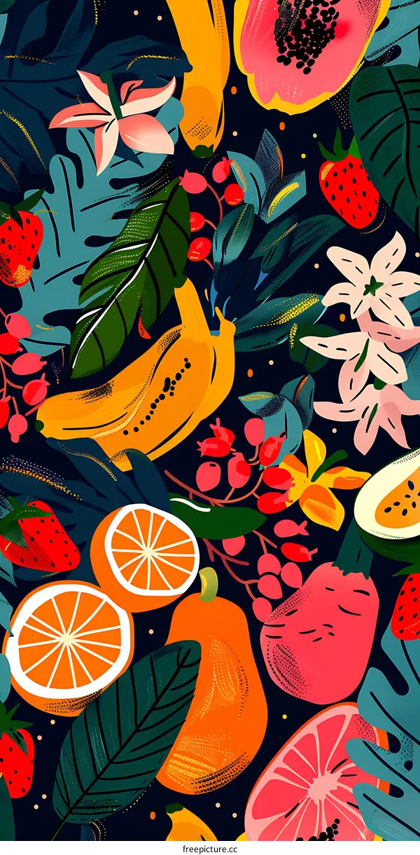 Tropical Fruit Seamless Pattern Design