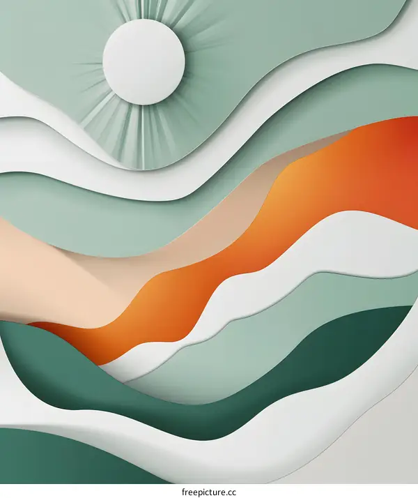 Abstract Art Background With Wavy Shapes