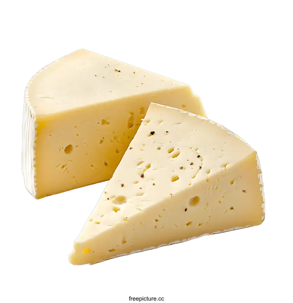 [Transparent Background PNG]Two slices of cheese on white background