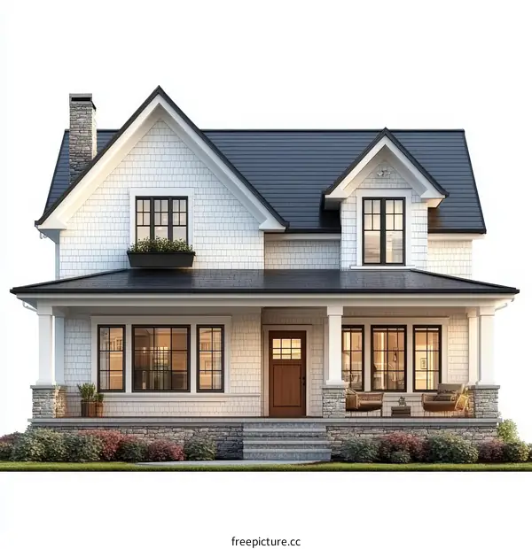 Modern Farmhouse Exterior Design Illustration