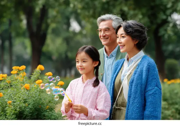 Happy Family Enjoying Park Time