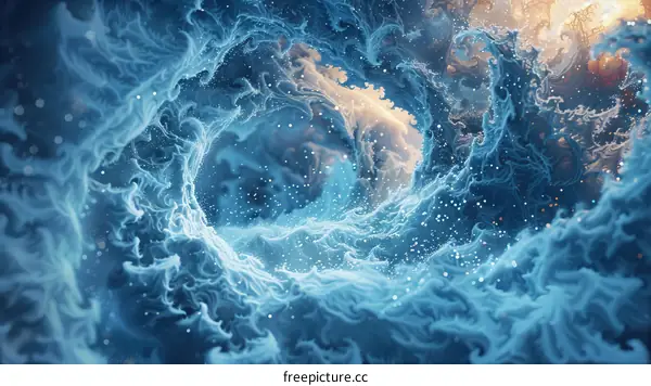 Abstract Painting in Blue and White