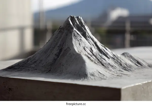 Concrete Mountain Sculpture Art Piece