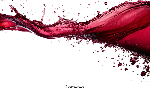 [Transparent Background PNG]Red Wine Splashing in the Air