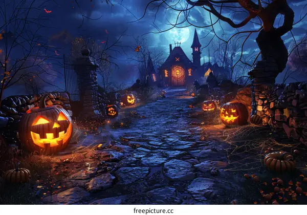 Spooky Pumpkin House on Halloween