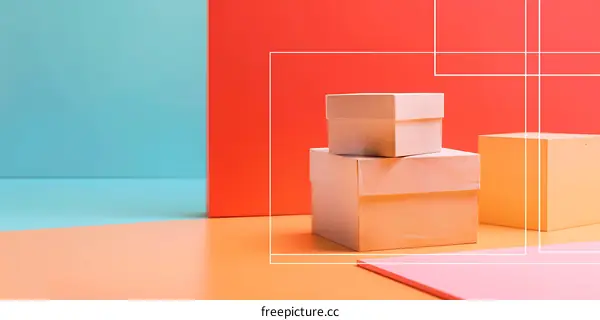Colorful Background with Stacked Boxes