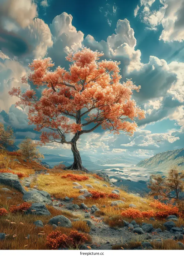 Fanciful Landscape with a Towering Tree