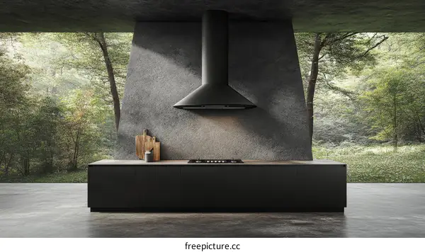 Modern Kitchen Design with Forest View