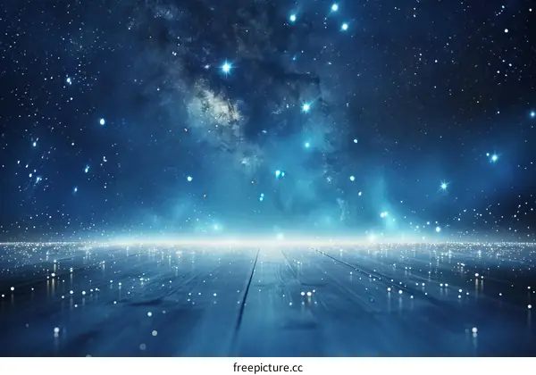 Blue Wooden Floor Under Stars