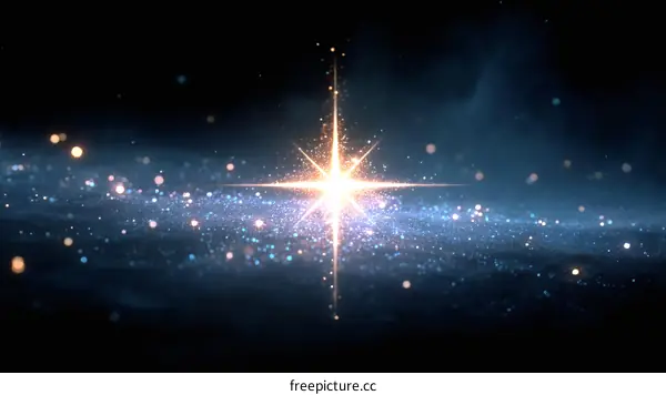 Abstract space background with glowing star
