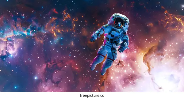 Astronaut Soaring Through the Cosmos