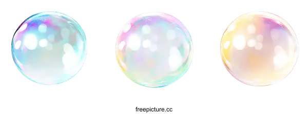 [Transparent Background PNG]Colorful Soap Bubbles