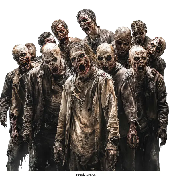 [Transparent Background PNG]Horde of Zombies Apocalypse
