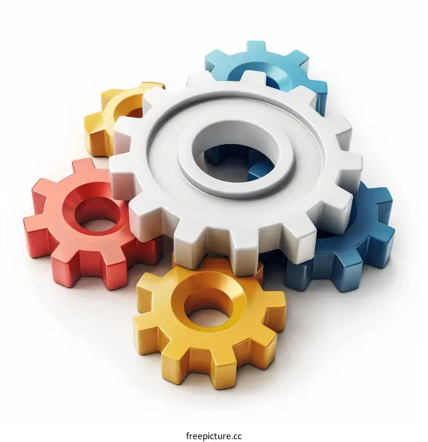 Five Interlocking Gears