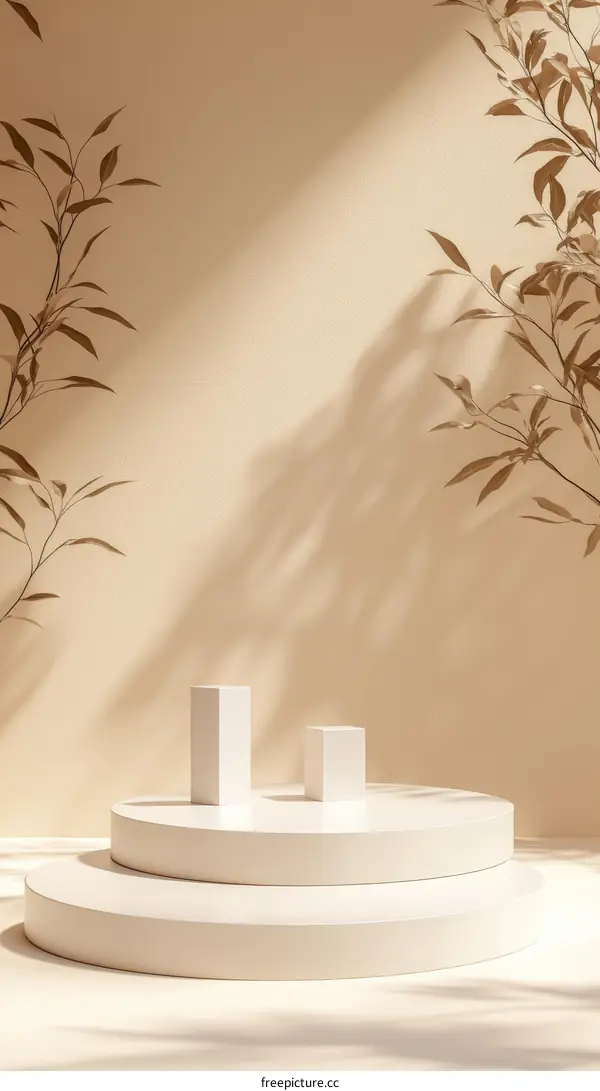 Elegant Minimalist Product Display Stand with Natural Lighting