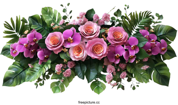 [Transparent Background PNG]Floral Arrangement Tropical Style Decoration