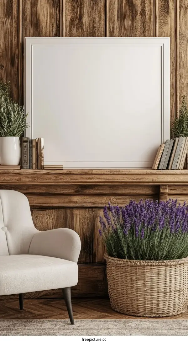 Blank Frame Mockup in a Rustic Interior Setting