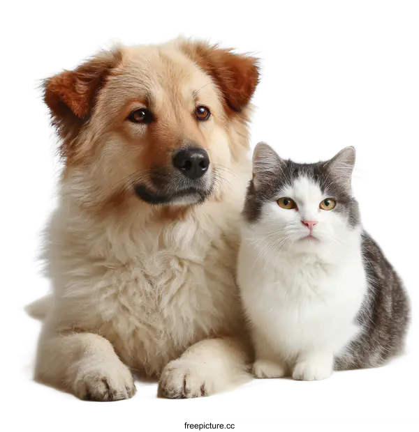 [Transparent Background PNG]Dog and Cat Companionship