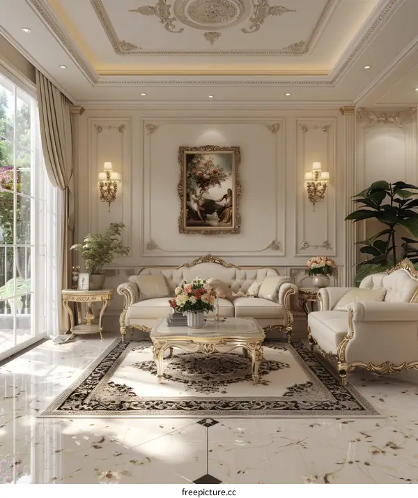European style living room interior design