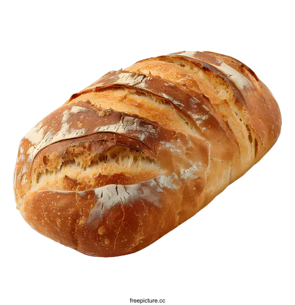 [Transparent Background PNG]Freshly Baked Crusty White Bread Loaf