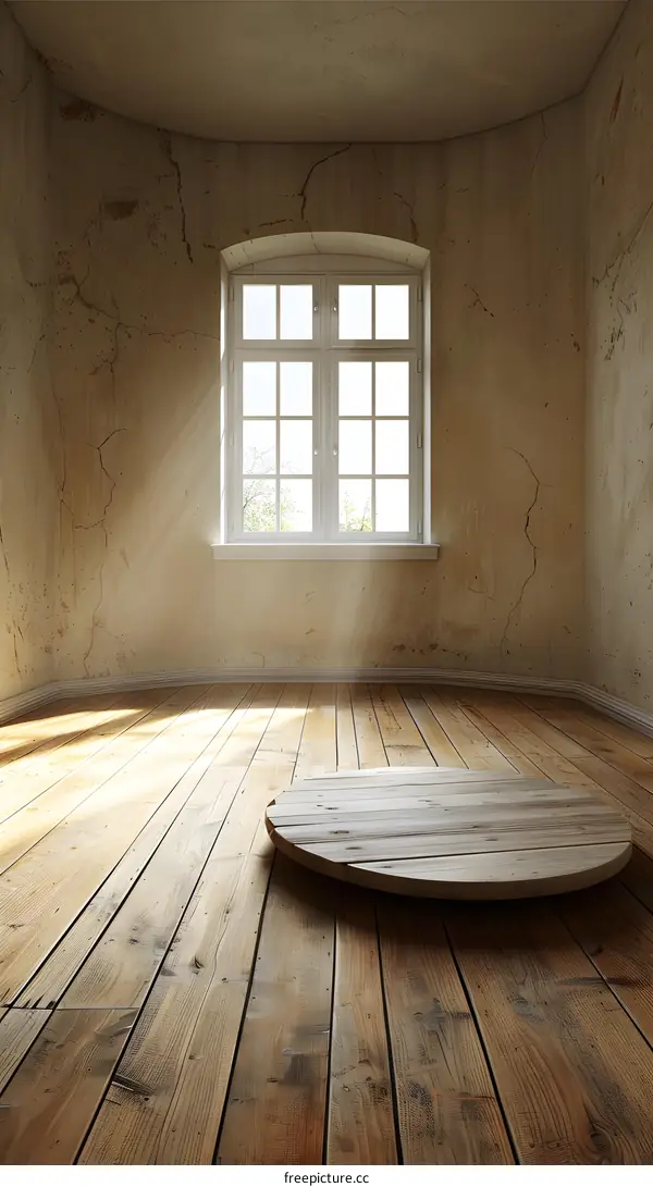 Sunlight Streaming Through Window in Empty Room