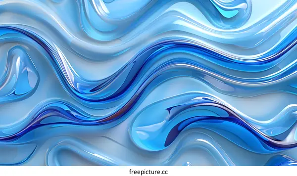 Blue and white abstract waves background