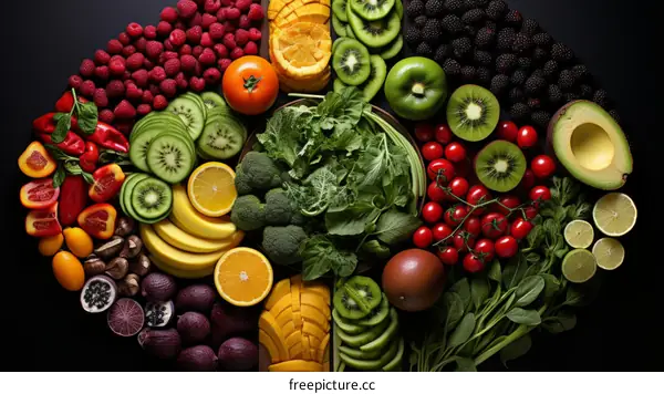 An assortment of fruits and vegetables