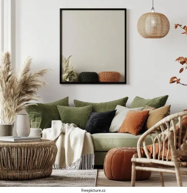 Modern Boho Living Room Interior Design