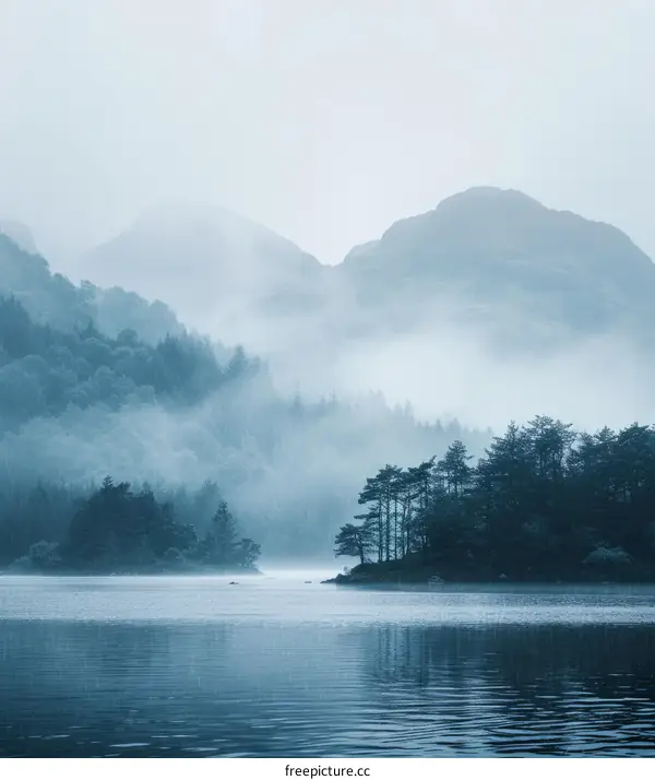 Misty Mountains and Lake