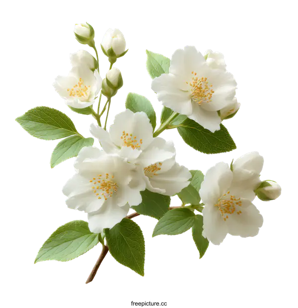 [Transparent Background PNG]Beautiful Jasmine Blossoms in Close-up View