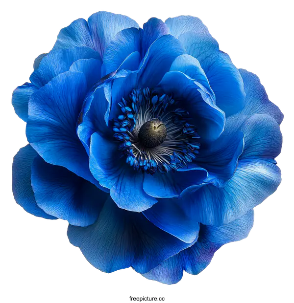 [Transparent Background PNG]Closeup Vibrant Cobalt Blue Flower