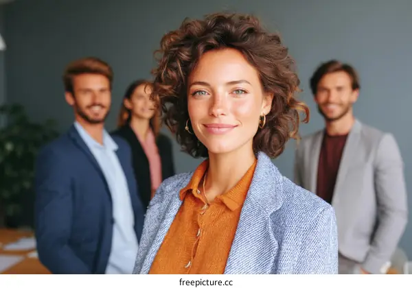 Business Team Portrait in Modern Office Setting