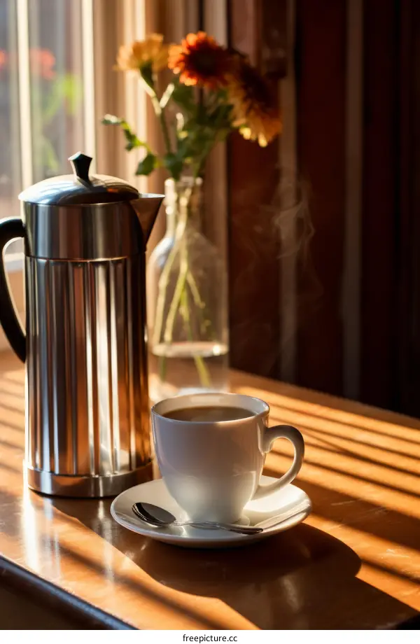 Still life with coffee pot and cup